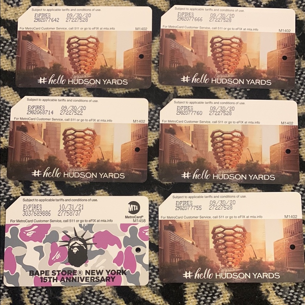 BAPE Store New York 15th Anniversary MetroCard NYC MTA 2020 Subway HUDSON YARDS